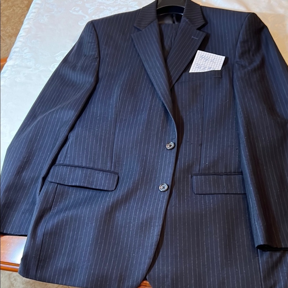Classic Black Pinstripe Men's Blazer